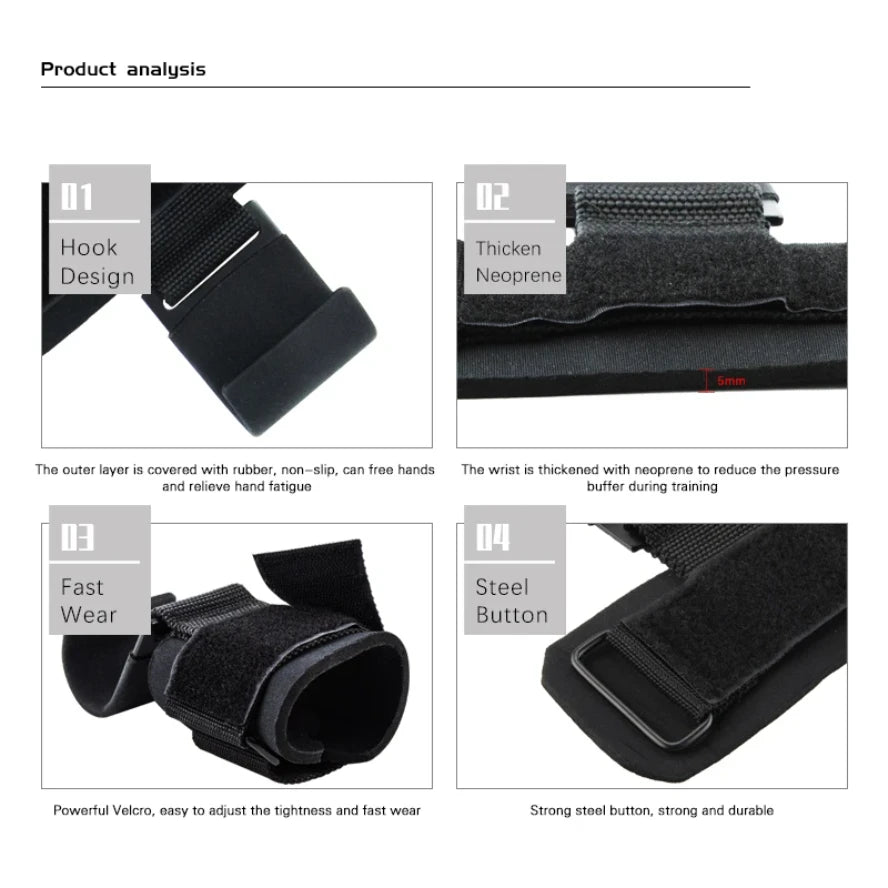 Straps con gancho para levantar más peso sin fatigar el agarre